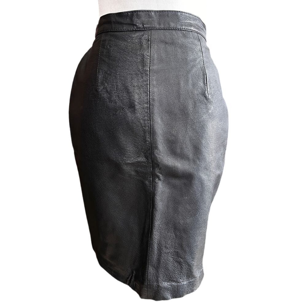 1980s Leather Pencil Skirt